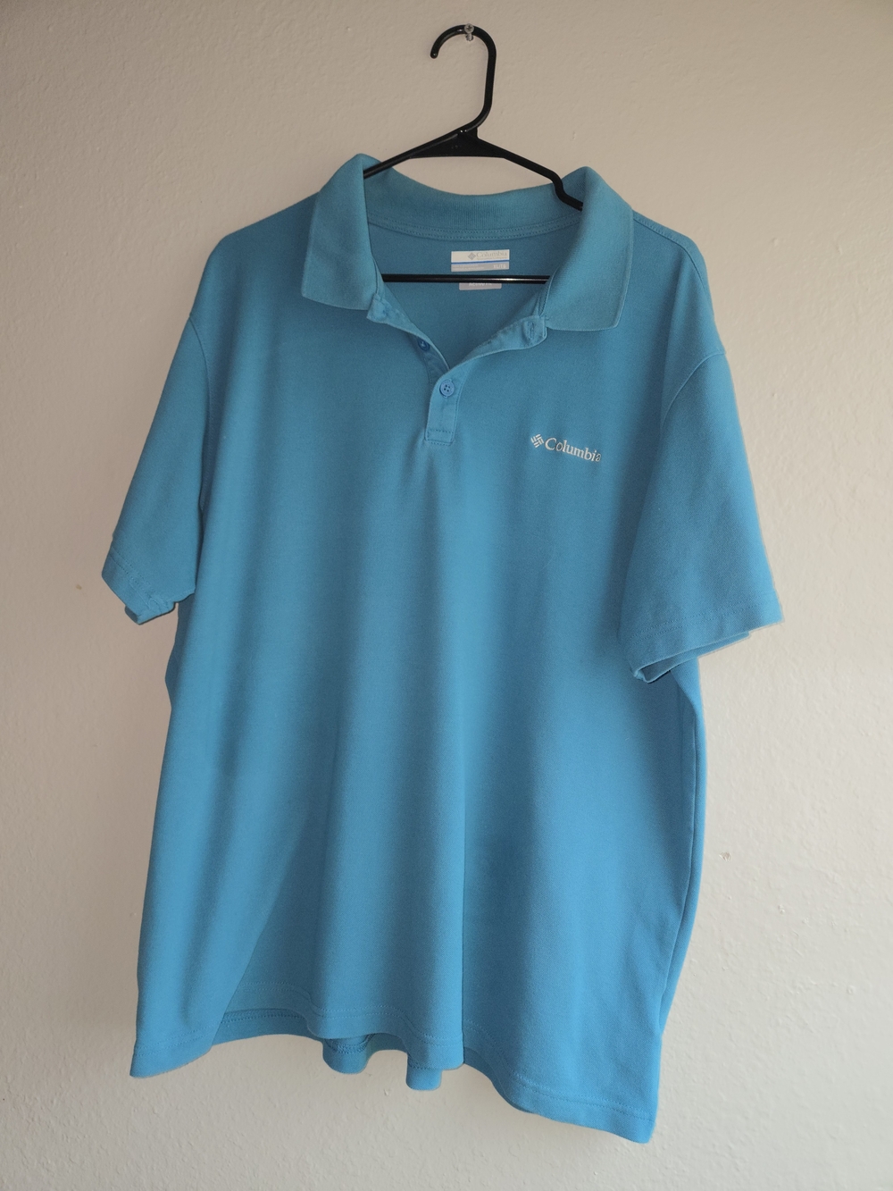Columbia Polo Shirt Mens XL Blue Short Sleeve Active Fit Casual Golf